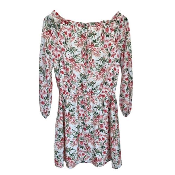 Maison Jules Ivory and Pink Floral Dress - Size 6 - Picture 3 of 4